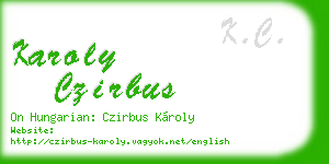 karoly czirbus business card