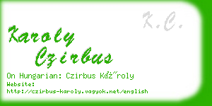 karoly czirbus business card